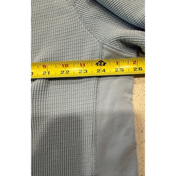 Vince Thermal Shirt Mens XXL Blue Long Sleeve Waffle Knit Pima Cotton Crew Neck - Picture 5 of 9